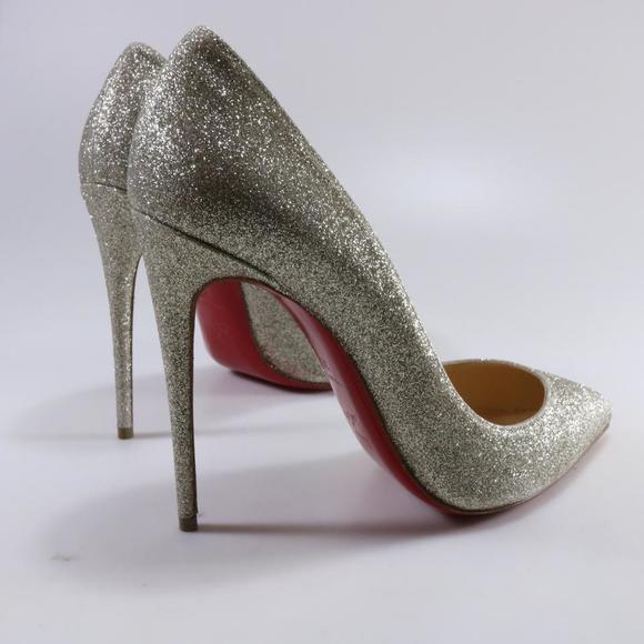 Pigalle Follies 100mm Ivory Champagne Gold Glitter Evening Pumps d121 - Picture 9 of 12